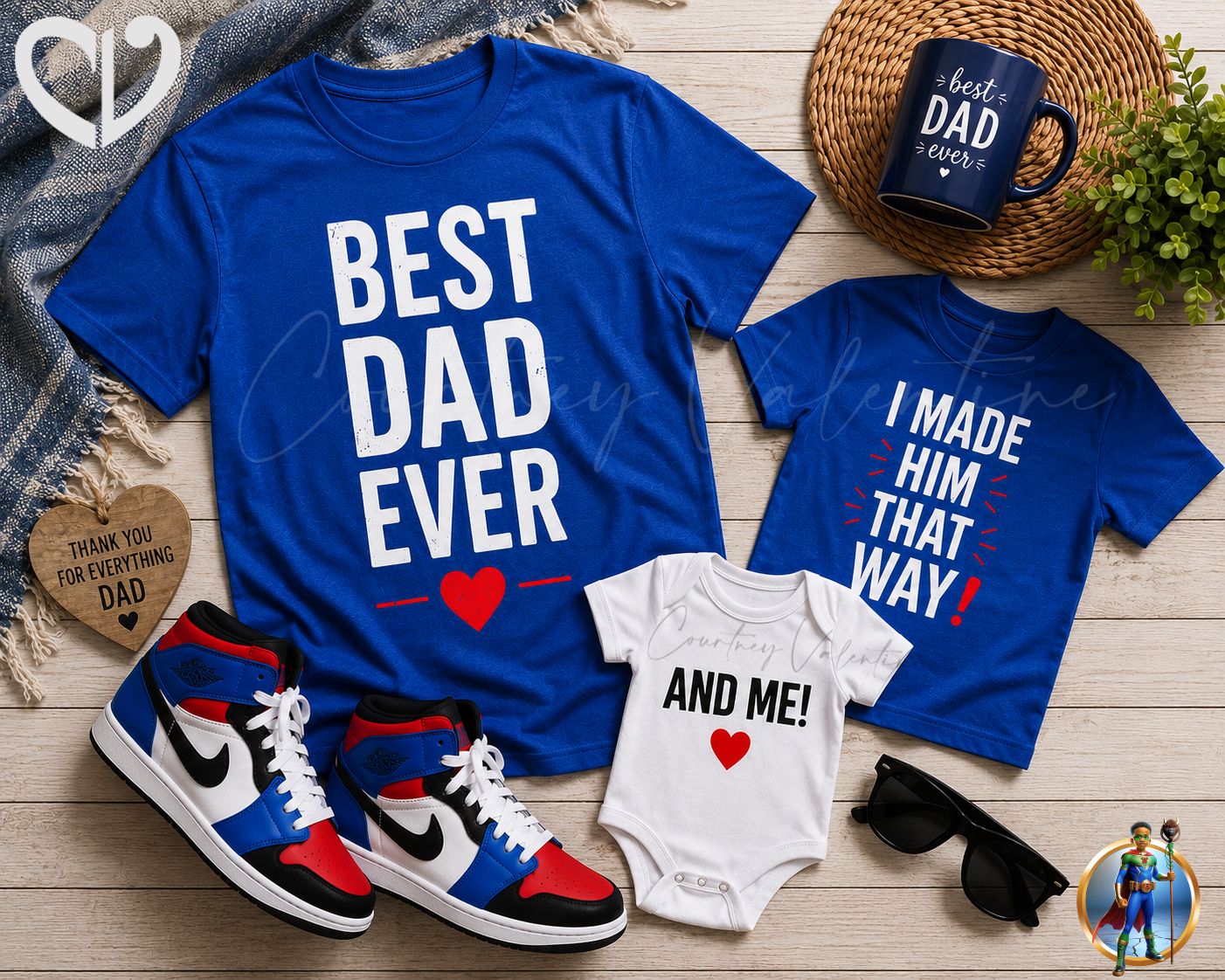 Personalized Father & Kids Matching T‑Shirts – Best Dad Ever Family Set