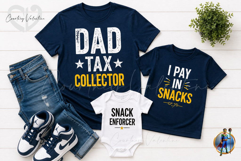 Personalized Father & Kids Matching T‑Shirts – Dad Tax Collector Family Set