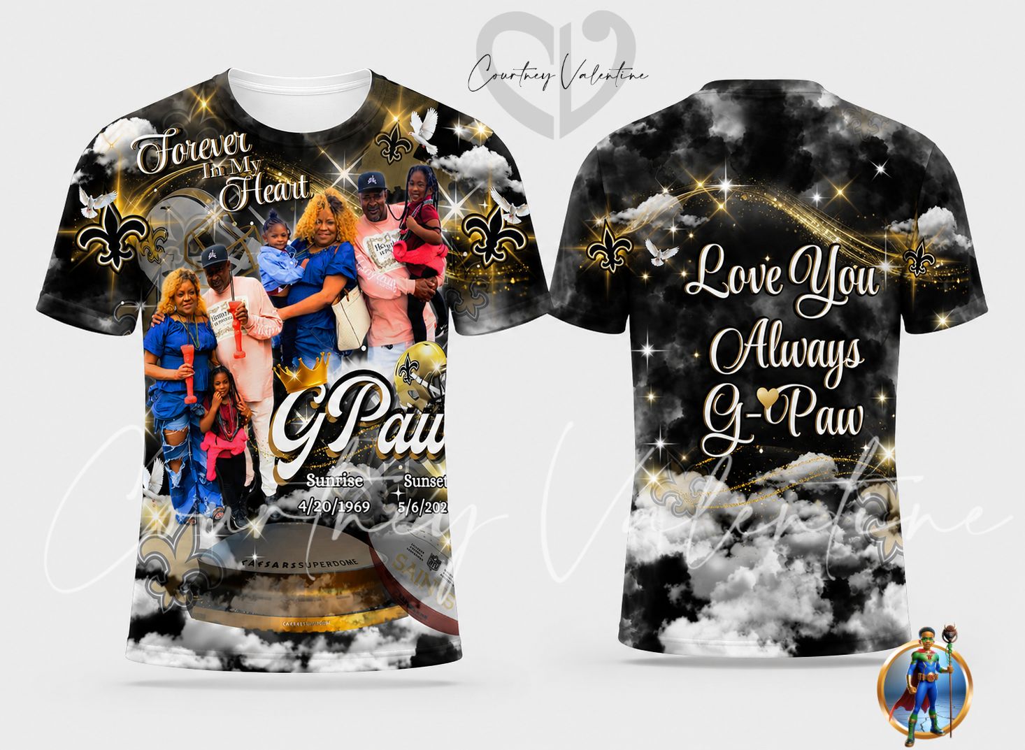 T-shirt personnalisé Collage photo Maman. MOM = M — Puissante • O — Possède • M — Captivante