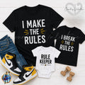 Personalized Father & Kids Matching T‑Shirts – Dad Makes the Rules Family Set
