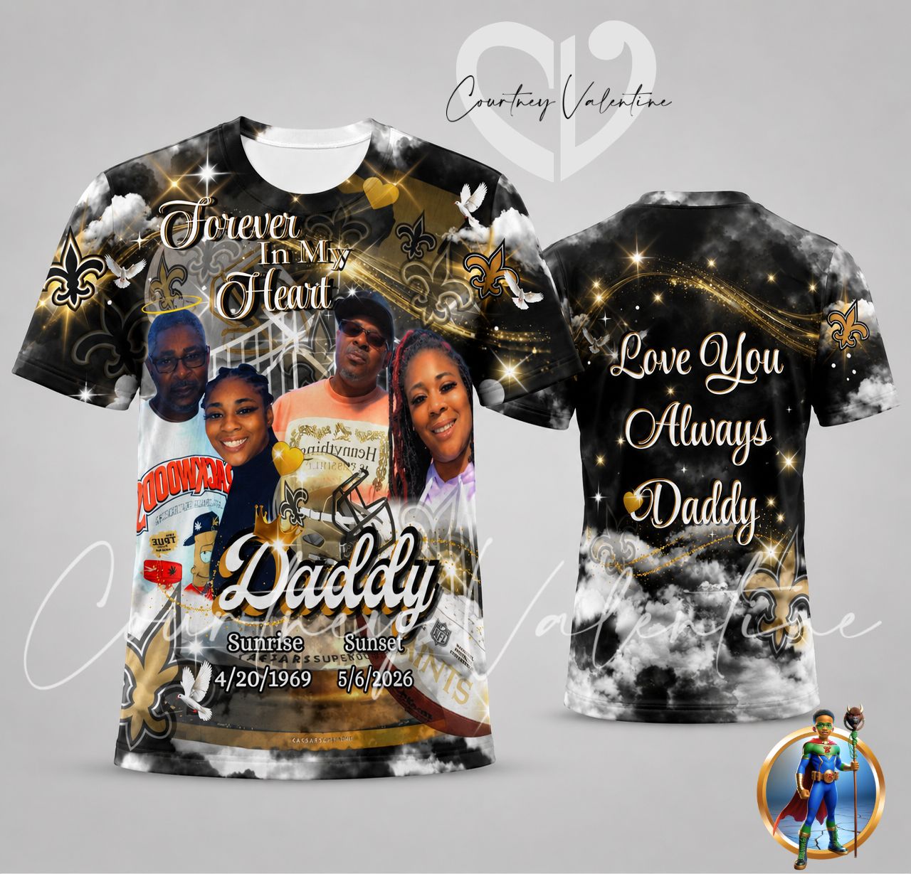 T-shirt personnalisé Collage photo Maman. MOM = M — Puissante • O — Possède • M — Captivante
