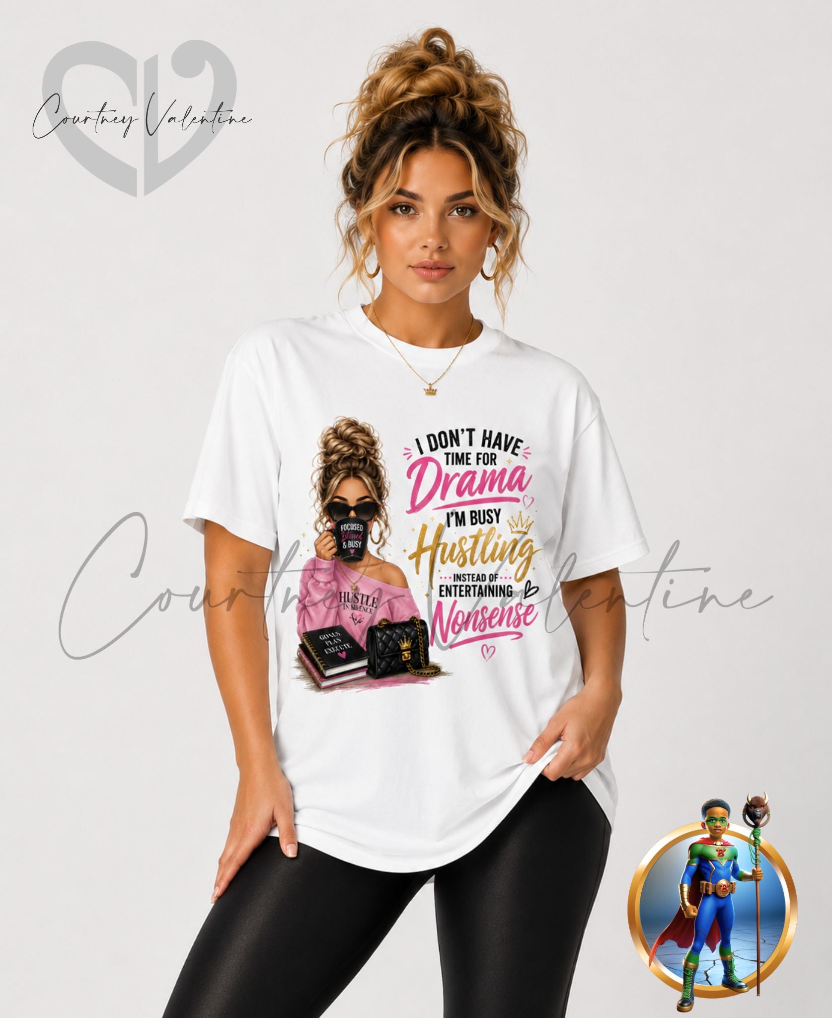 Tee personnalisé “Je n'ai pas le temps pour le drame” pour les femmes concentrées qui travaillent dur
