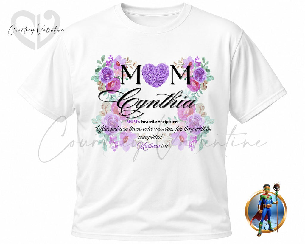 T-shirt personnalisé Maman avec son nom et son verset biblique préféré