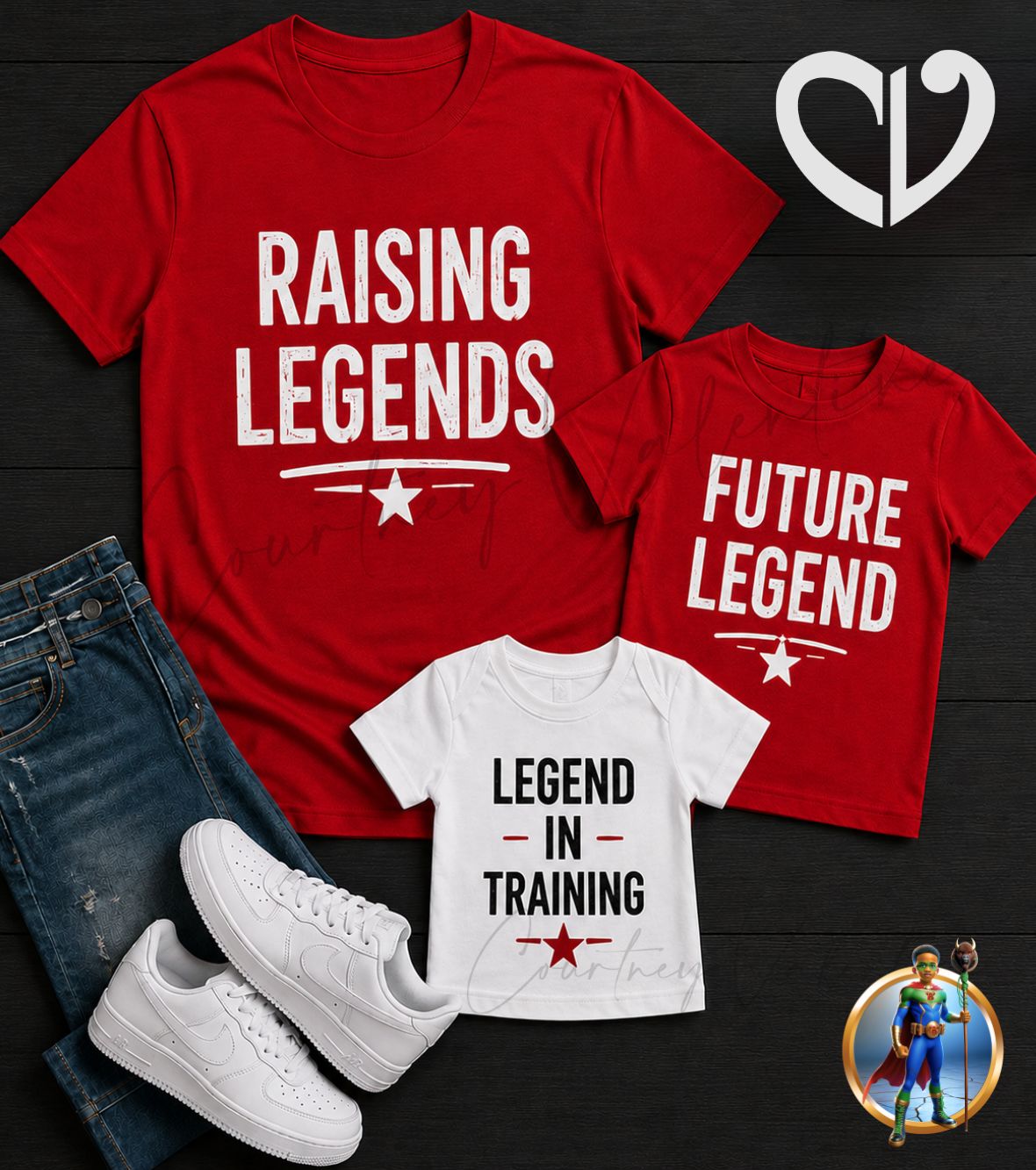 Personalized Father & Kids Matching T‑Shirts – Raising Legends Family Set