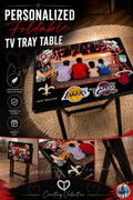Personalized Wooden TV Tray Table — Foldable Dinner Table with Family Memories