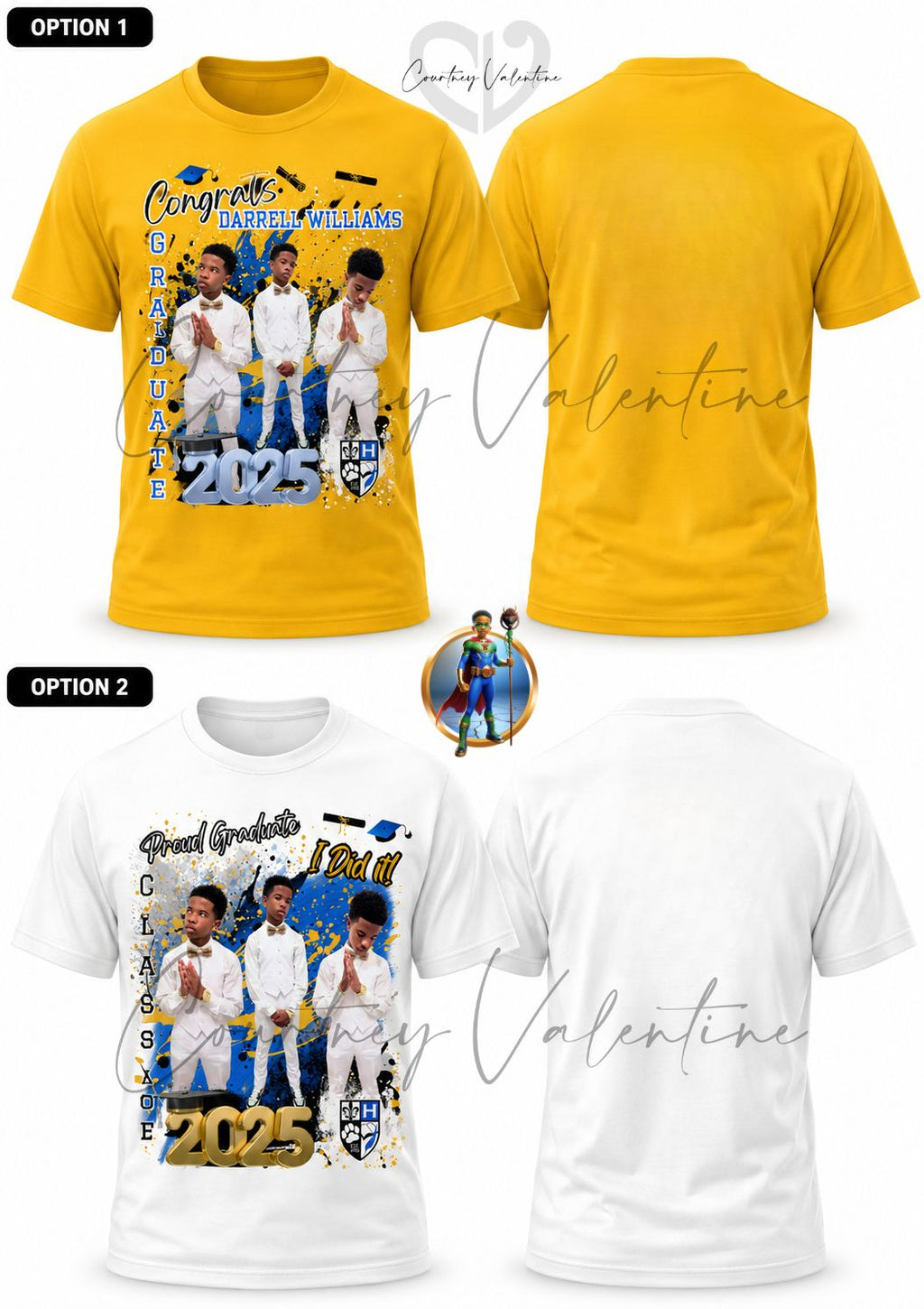 T‑Shirt de remise de diplôme personnalisé — Devant seulement | Félicitations & Diplômé fier