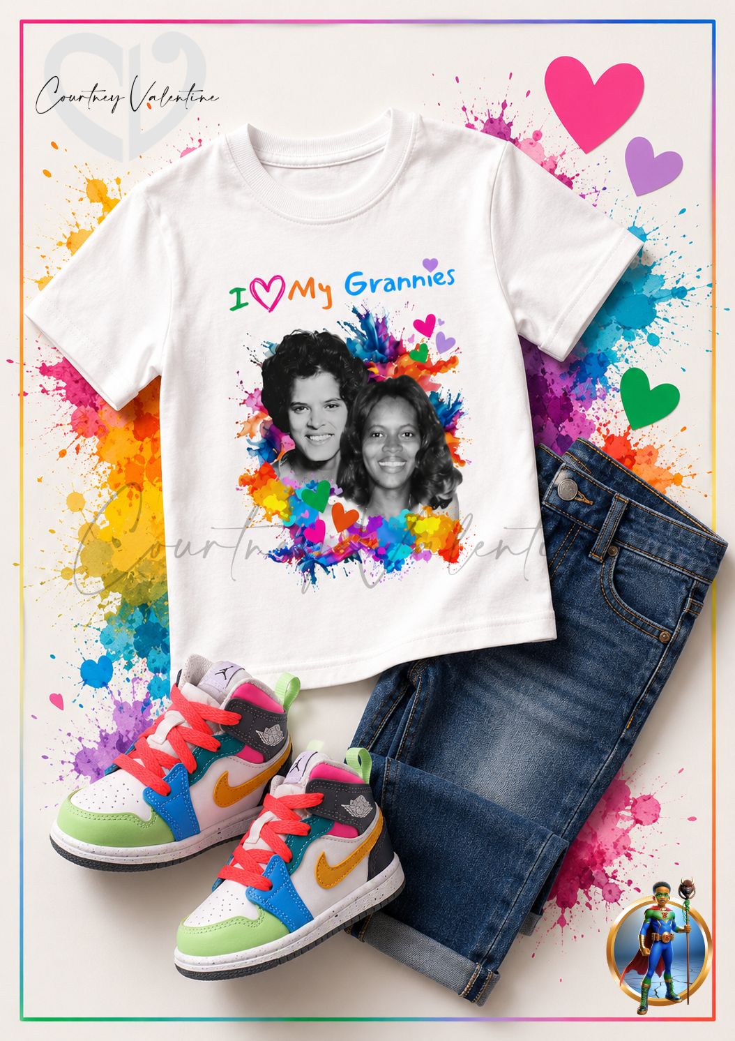 T‑Shirt personnalisé J'aime mes grands-mères — Doux pour n'importe quel jour, spécial pour chaque occasion