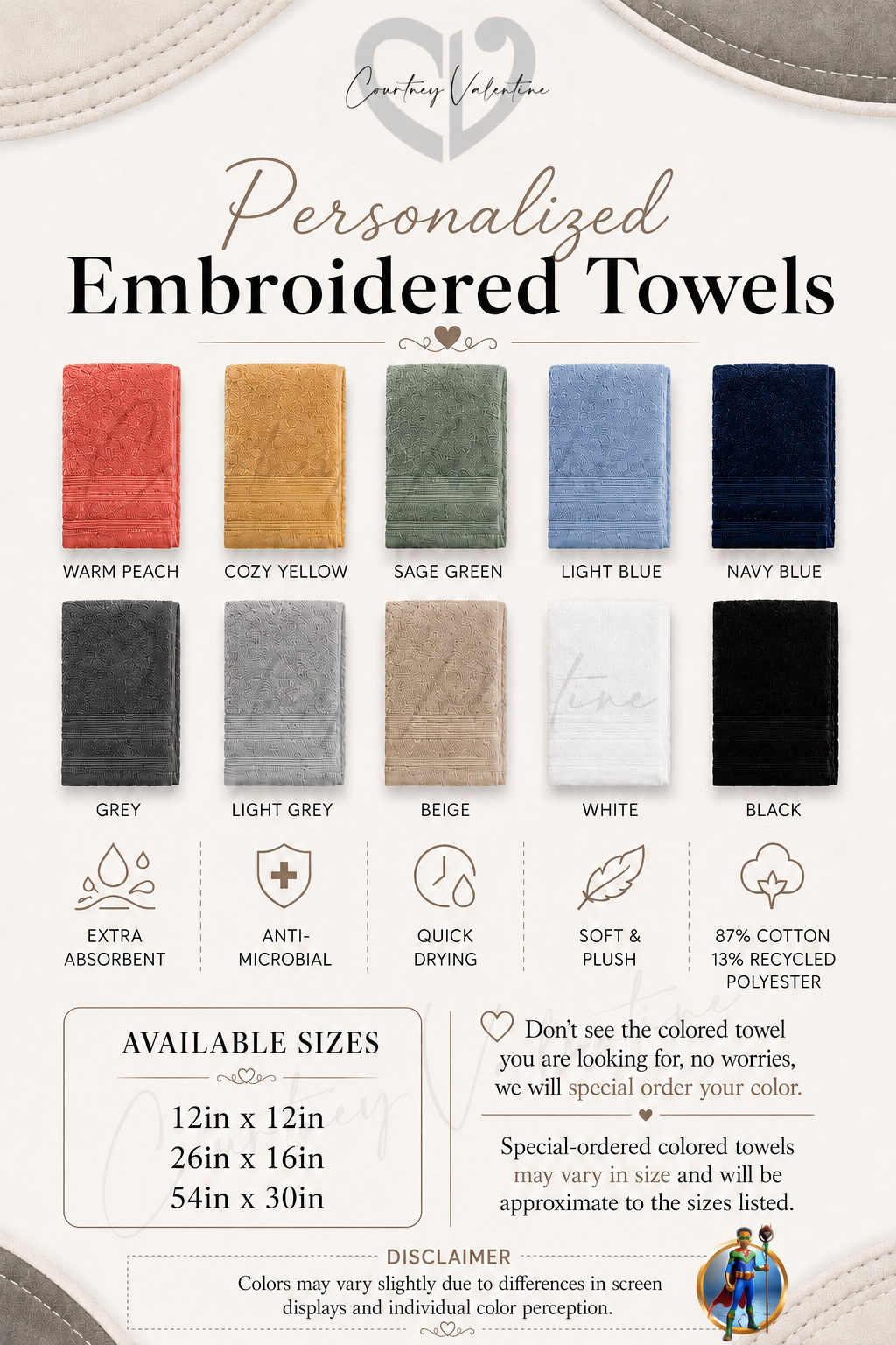 Personalized Embroidered Christian & Gospel Hand Towel | Custom Religious Towels for Clergy or Any Special Occasion