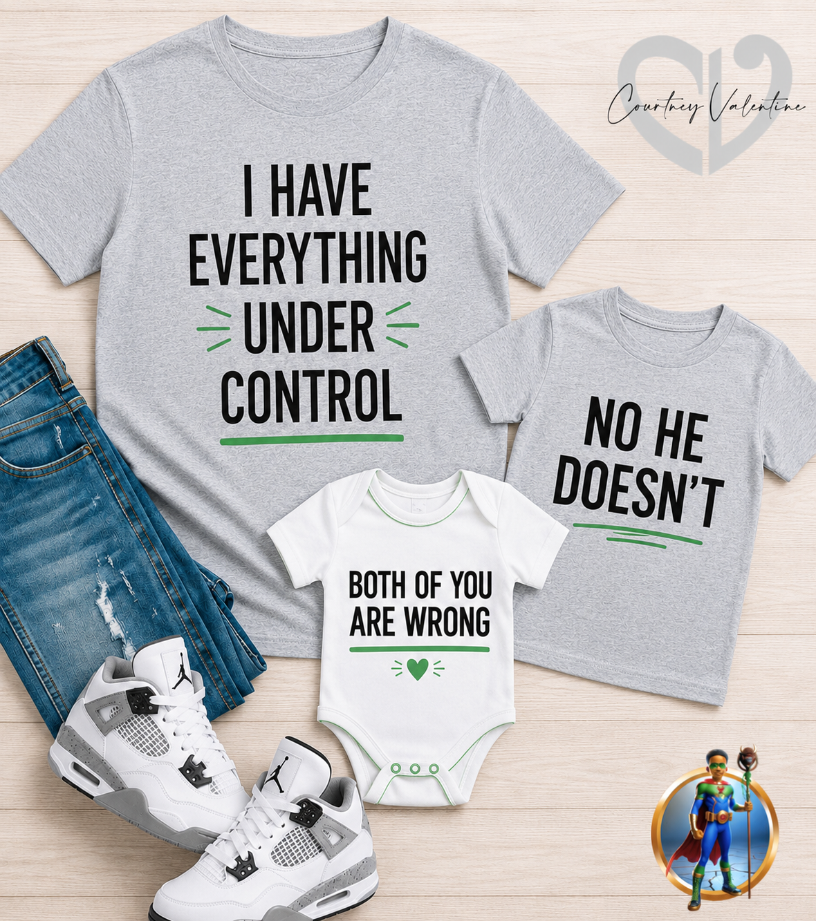 Personalized Father & Kids Matching T‑Shirts – Dad Has Everything Under Control Family Set